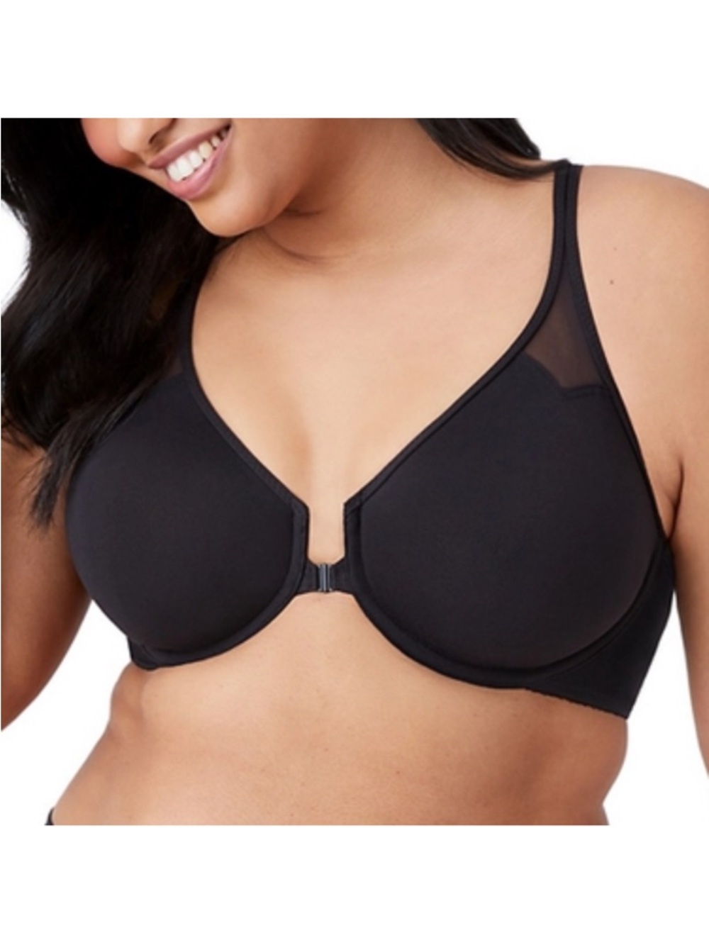 Wacoal 65124 Black Racerback Underwire Front Closure Bra size 34D NWT